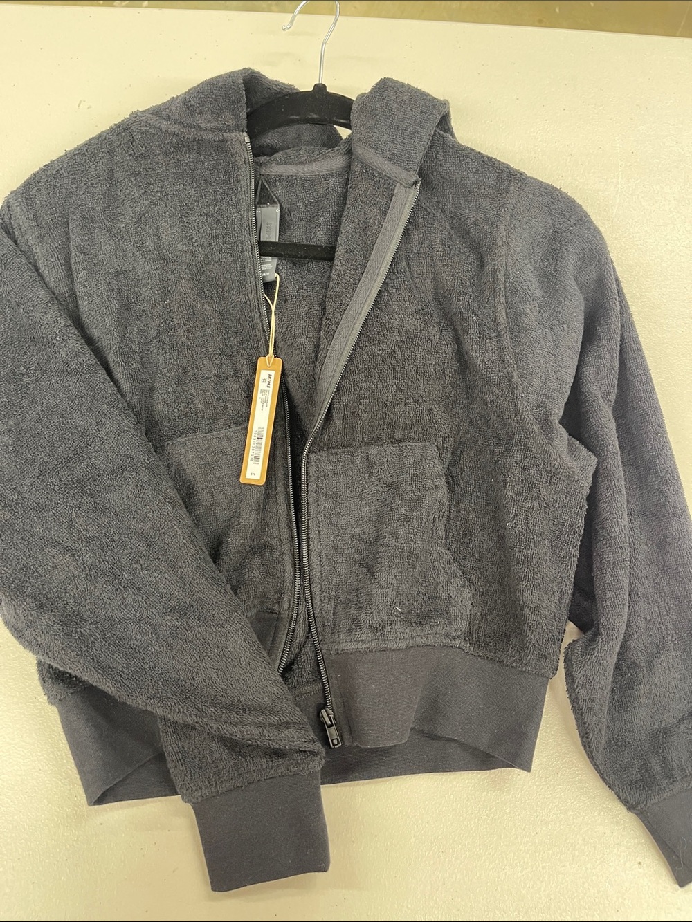 SKIMS Charcoal Gray Plush Zip Hoodie NWT size Medium